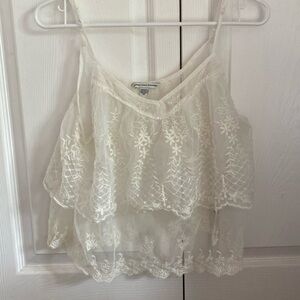 Mesh floral tank top